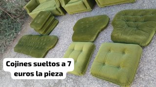 Cojines de terciopelo verde sueltos