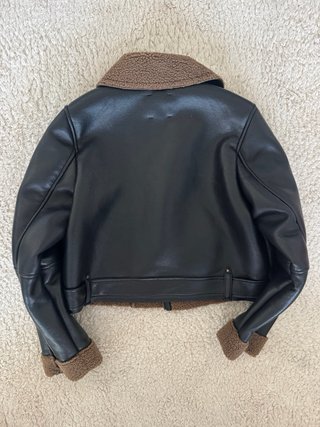 Zara Women’s Faux Leather Aviator Jacket XS