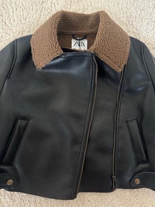 Zara Women’s Faux Leather Aviator Jacket XS