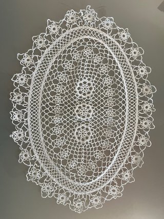 Centrotavola in pizzo stile chiacchierino 56x38 cm