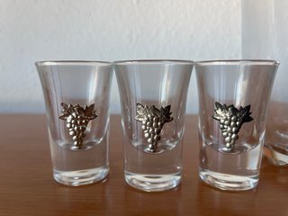 Cubitera cristal y 3 chupitos plata de ley
