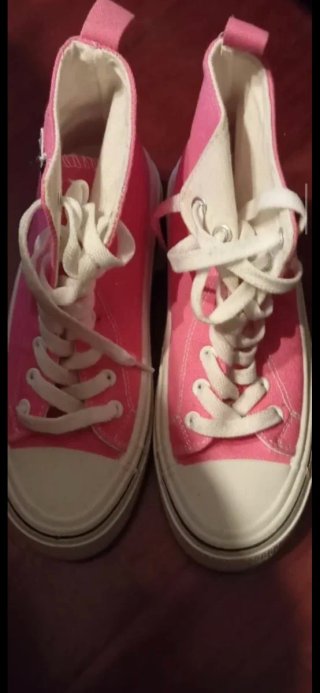 Zapatillas altas rosas y blancas mujer