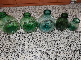 5 Garrafas de Vidrio Verdes