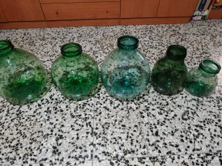 5 Garrafas de Vidrio Verdes