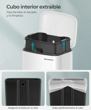 SONGMICS Cubo de Basura para la Cocina 30 Litros