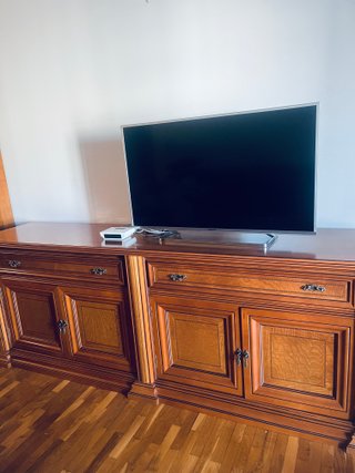 Mueble Comedor Retro Madera y Cristal