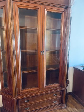 Mueble Comedor Retro Madera y Cristal