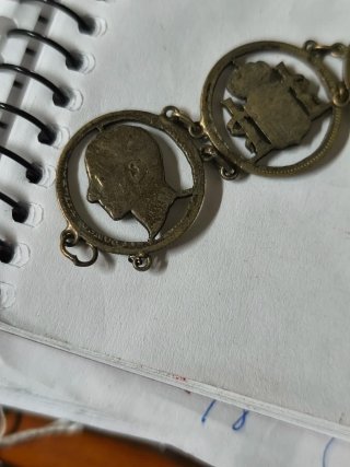 Antigua Pulsera de Plata eslabones con figuras red
