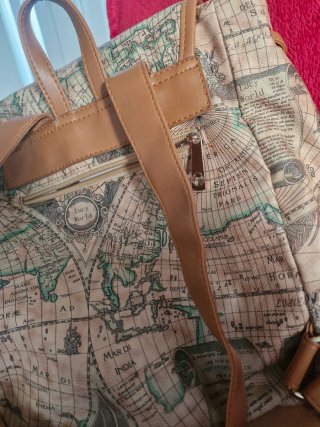 Zainetto con stampa mappa vintage