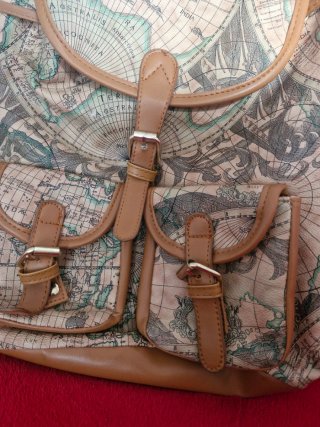 Zainetto con stampa mappa vintage