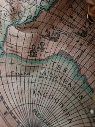 Zainetto con stampa mappa vintage