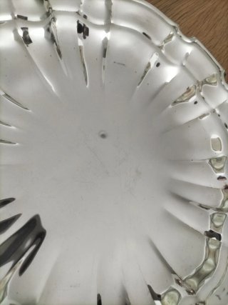 Vajilla antigua fuente servir plata plateado