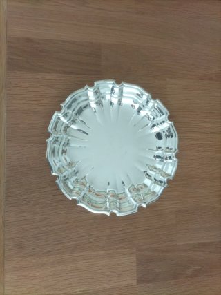 Vajilla antigua fuente servir plata plateado