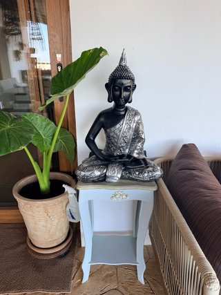 Figura Buda Negro y Plateado