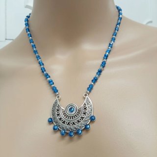 Collana cristallo austriaco pendente acciaio