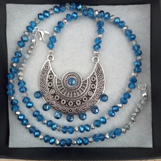 Collana cristallo austriaco pendente acciaio