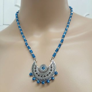 Collana cristallo austriaco pendente acciaio