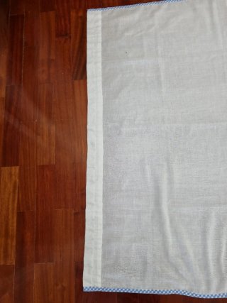 3 Visillos Cuadros Vichy Azul Blanco