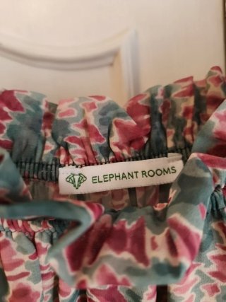 Vestido Elephant Rooms verde y rojo