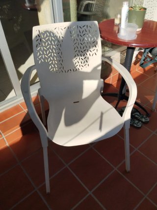 3 Sillas Terraza Plástico Blancas