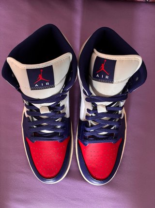 Air Jordan 1 Mid 44 - Nuove Blu, Rosso, Bianco