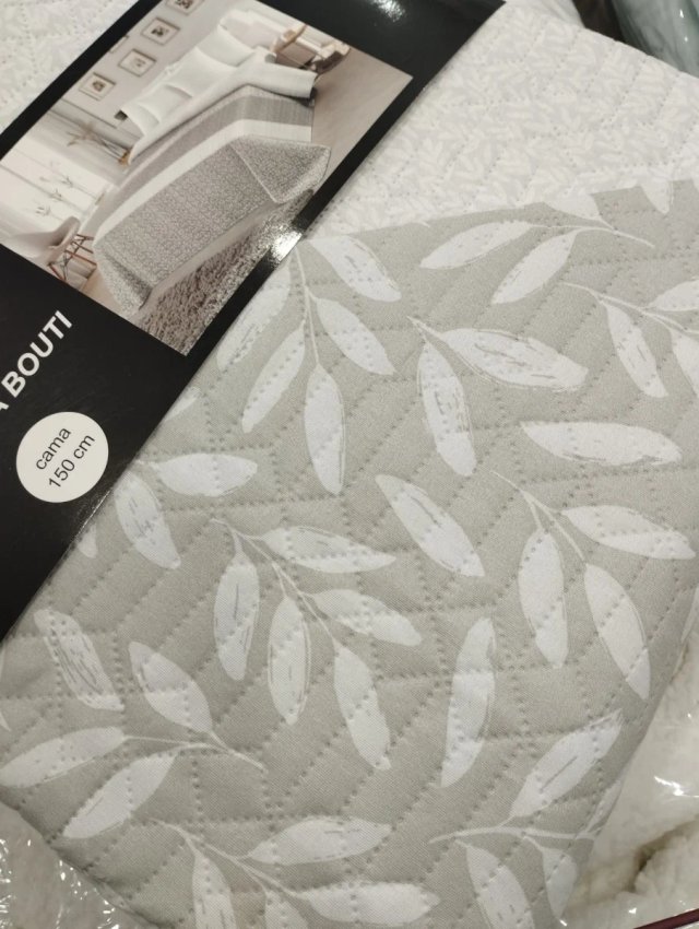 3 Colchas Bouti 150cm Gris/Rosa