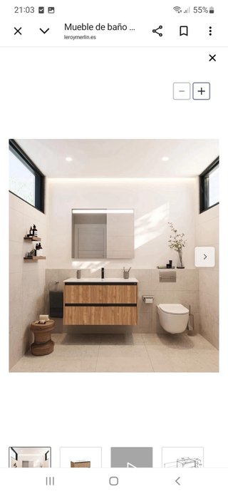 Mueble de baño madera y negro