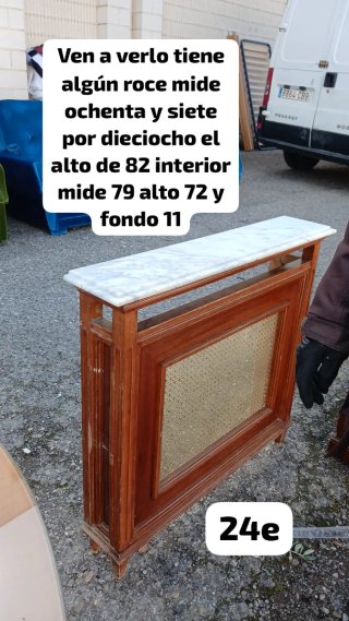 Tapa radiador madera y mármol