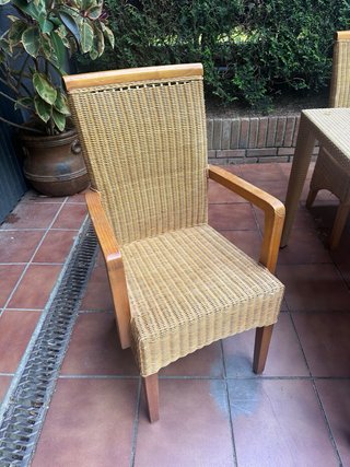 Mesa y 6 Sillas Ratan Exterior