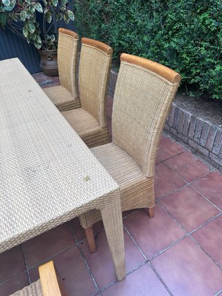 Mesa y 6 Sillas Ratan Exterior