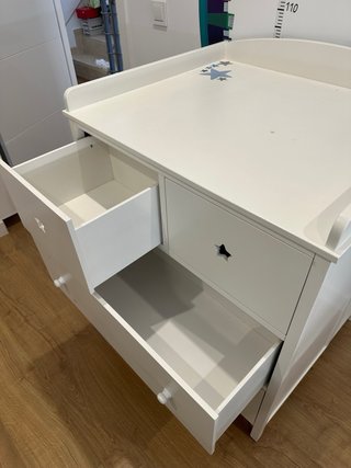 Cómoda cambiador bebé blanca
