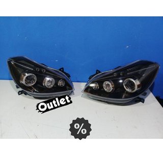 FE FAROS RENAULT CLIO 05-09 OJOS ANGEL + LED FONDO NEGRO R14