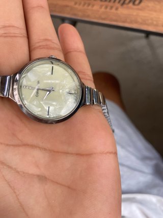 Reloj Calvin Klein Plata y Blanco Dañado mujer