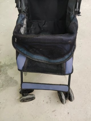 Carrito Plegable Mascotas Negro/Azul