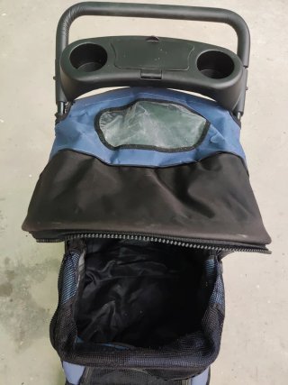 Carrito Plegable Mascotas Negro/Azul