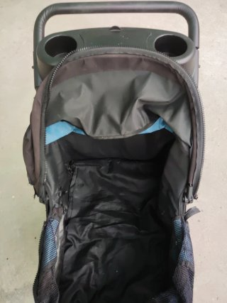 Carrito Plegable Mascotas Negro/Azul