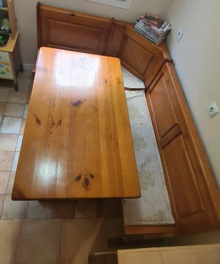 Mesa madera con escaño