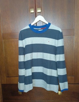 Jersey Tommy Jeans Rayas Azul Gris