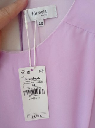 Vestido lila gasa Corte Inglés