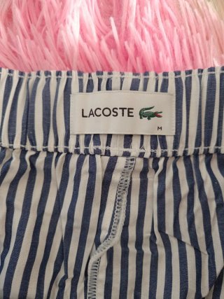 3 Calzoncillos Lacoste Boxer M Rayas Azul Blanco