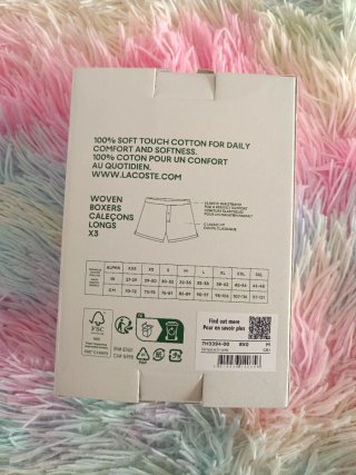 3 Calzoncillos Lacoste Boxer M Rayas Azul Blanco