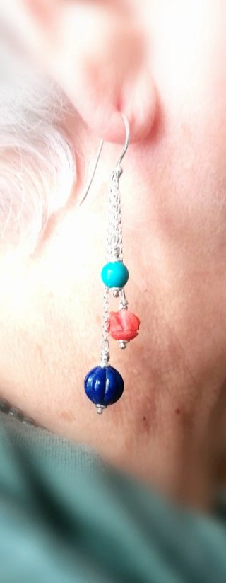 Parure collana e orecchini Pietre e Argento 925