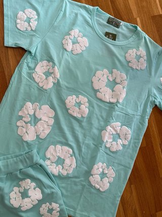 Conjunto Teal y Blanco Talla M