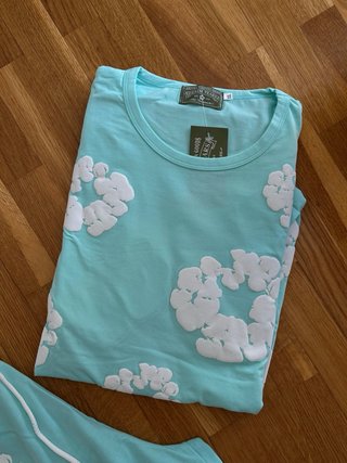 Conjunto Teal y Blanco Talla M