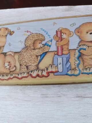 Astuccio vintage in metallo con orsetti anni '80