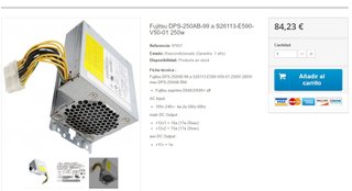 Fuente de alimentación PC Fujitsu DPS-250AB-99A