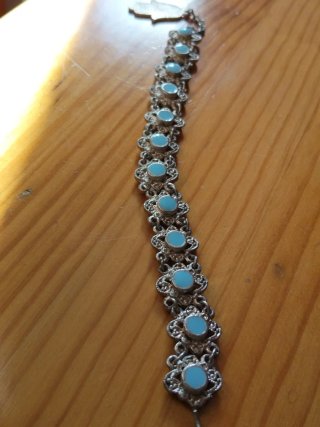 Pulsera CHADA Plata Turquesa Mano Fatima