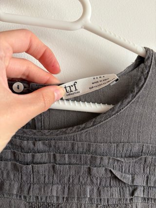 Vestido corto gris de manga larga talla XS