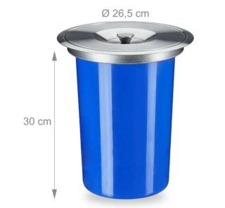 Papelera Cocina 8L Azul y Plata
