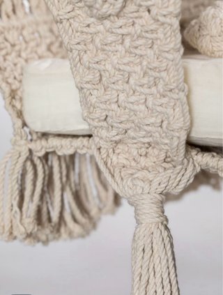 Cesta Colgante Macramé Beige SKLUM